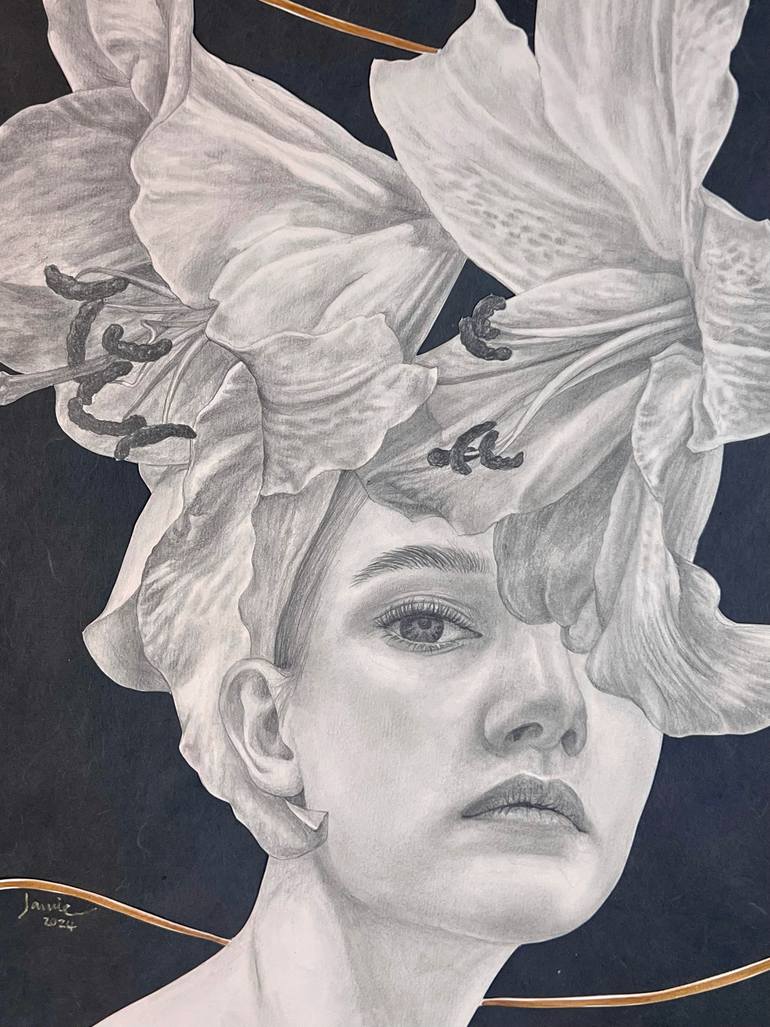 Original Art Deco People Drawing by Jamie Kim