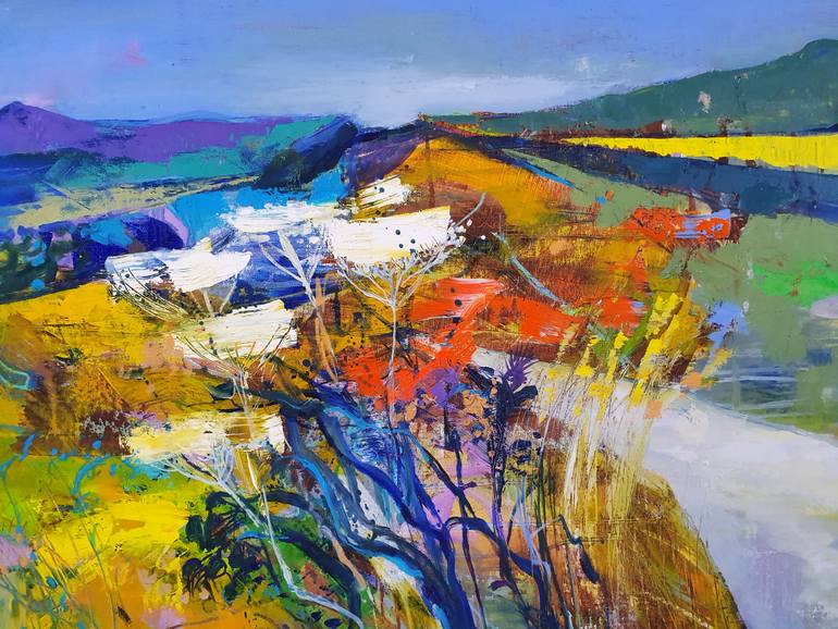 Original Expressionism Landscape Painting by Cozmolici Victoria