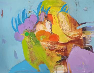 Original Abstract Expressionism Still Life Paintings by Cozmolici Victoria