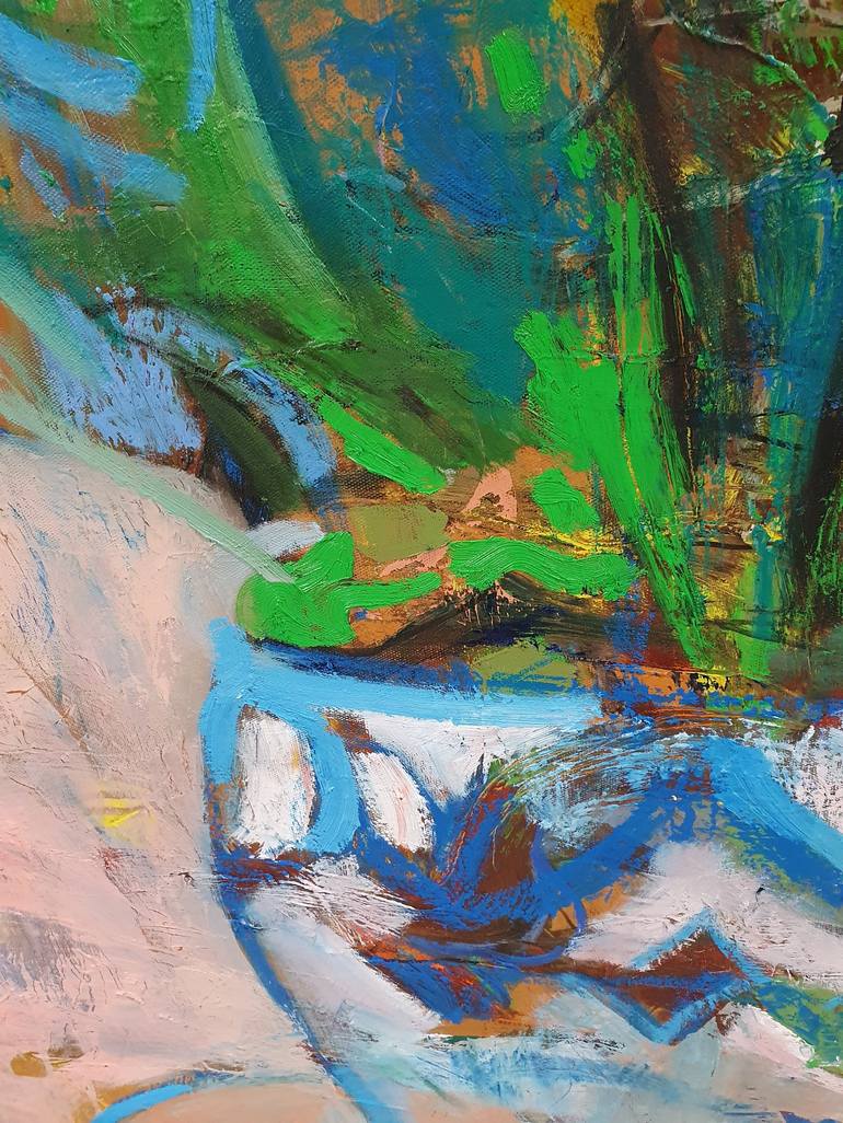 Original Abstract Expressionism Still Life Painting by Cozmolici Victoria