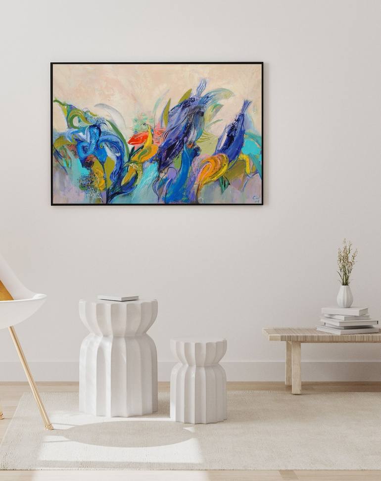 Original Expressionism Garden Painting by Cozmolici Victoria