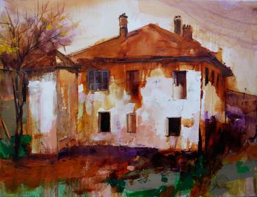 Original Expressionism Architecture Paintings by Cozmolici Victoria