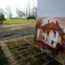 It is painted in art camp in Romania in a village,2014 year.the image is an old mansion in the village Benesti.