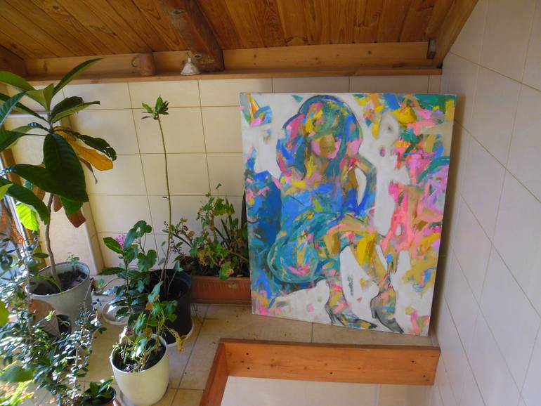 Original Expressionism Women Painting by Cozmolici Victoria