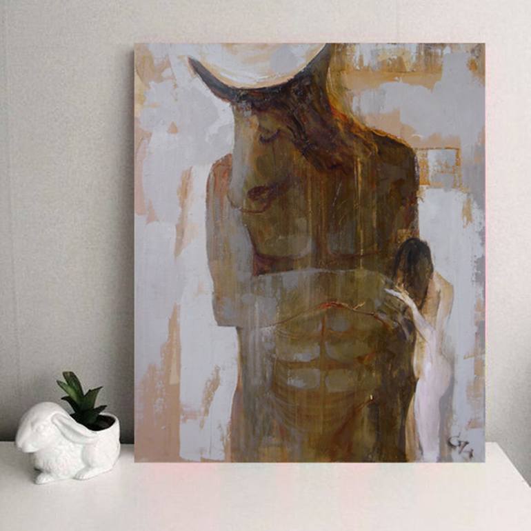 Original Classical mythology Painting by Cozmolici Victoria