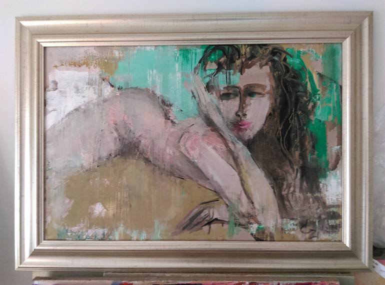 Original Figurative Beach Painting by Cozmolici Victoria