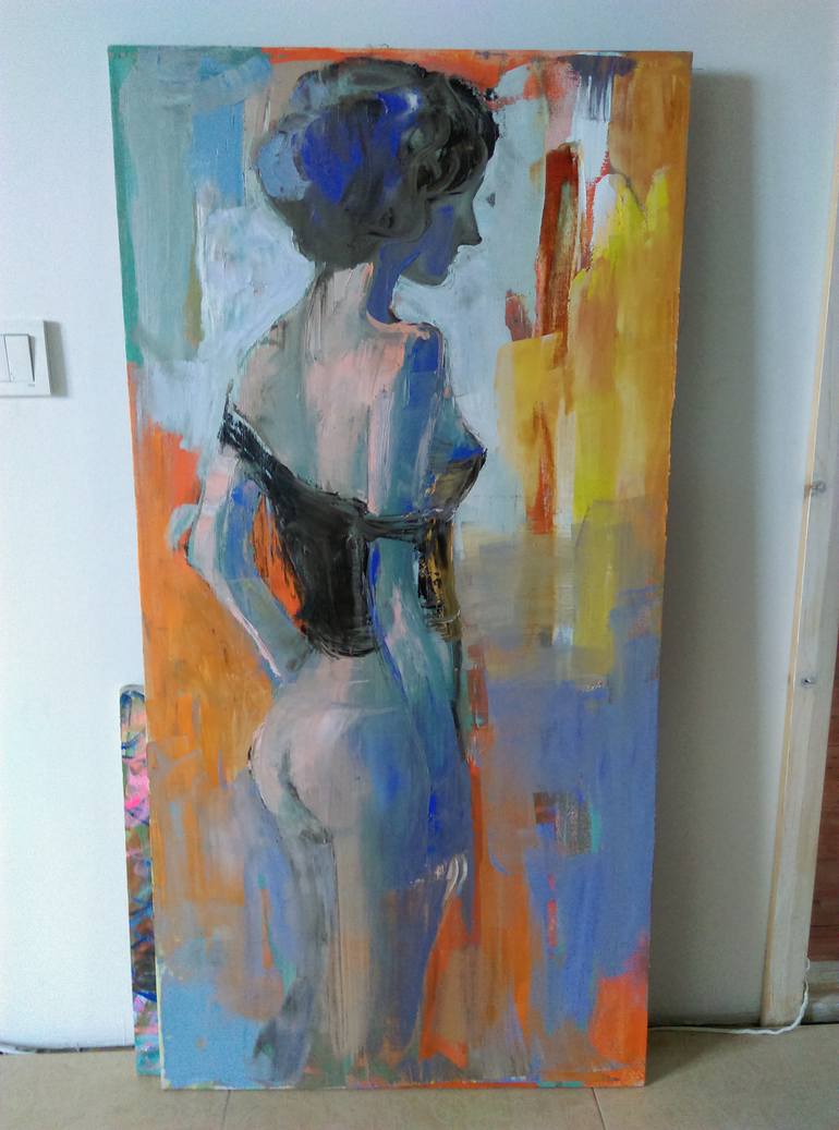 Original Expressionism Erotic Painting by Cozmolici Victoria