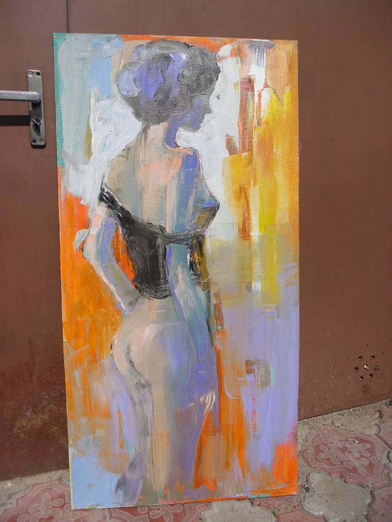 Original Expressionism Erotic Painting by Cozmolici Victoria