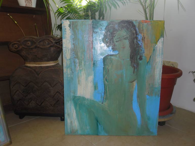 Original Figurative Nude Painting by Cozmolici Victoria