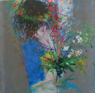 Original Figurative Floral Paintings by Cozmolici Victoria