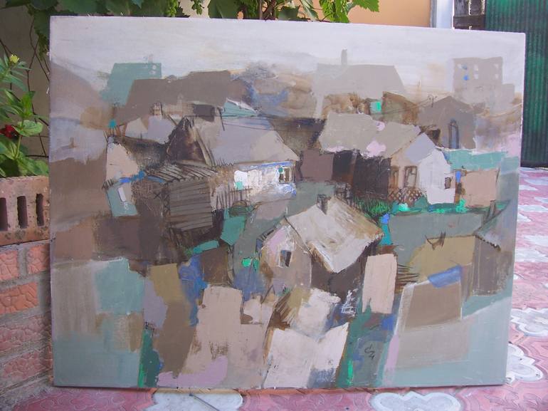 Original Expressionism Architecture Painting by Cozmolici Victoria