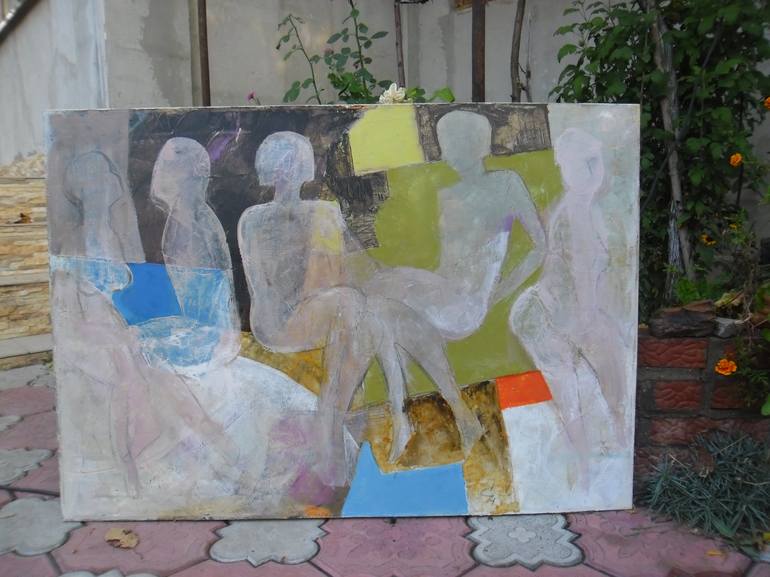 Original Figurative People Painting by Cozmolici Victoria