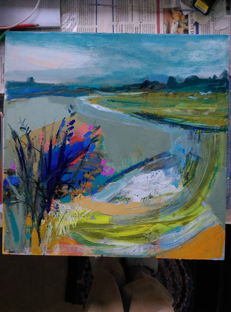 Original Expressionism Landscape Painting by Cozmolici Victoria