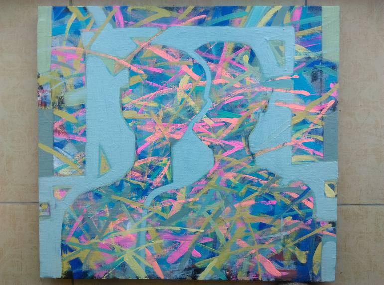 Original Expressionism People Painting by Cozmolici Victoria