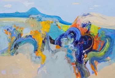 Original Abstract Expressionism Landscape Paintings by Cozmolici Victoria