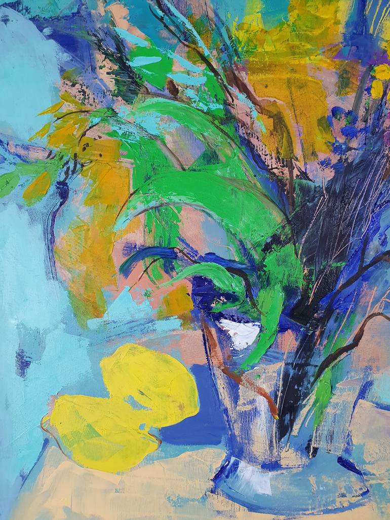 Original Expressionism Still Life Painting by Cozmolici Victoria