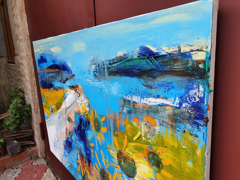 Original Abstract Expressionism Landscape Painting by Cozmolici Victoria