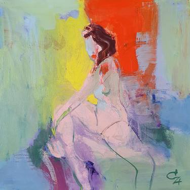 Original Abstract Expressionism Nude Paintings by Cozmolici Victoria