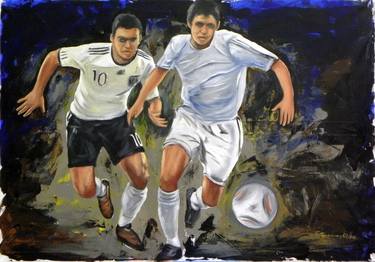 Original Figurative Sport Paintings by Pavlos Triantafillou