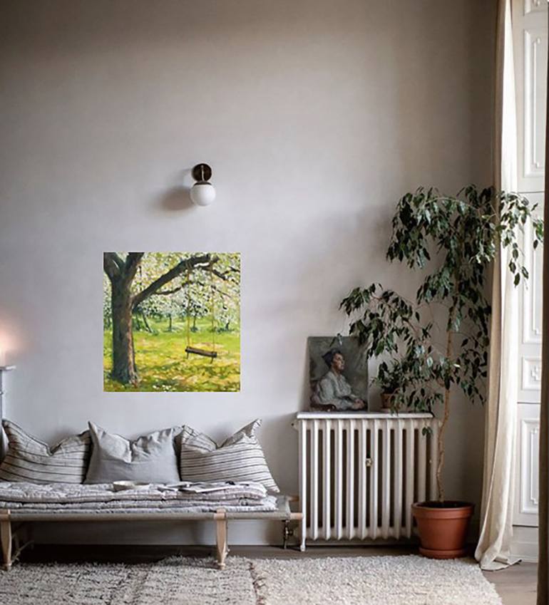 Original Impressionism Garden Painting by Ida Harm