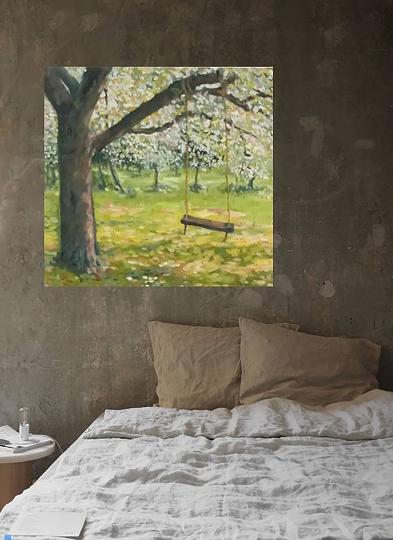 Original Impressionism Garden Painting by Ida Harm