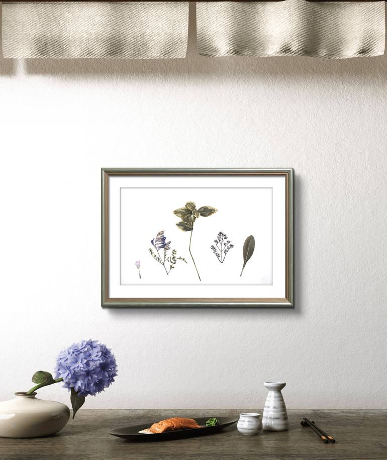Original Minimalism Botanic Painting by Kateryna Bieltsova