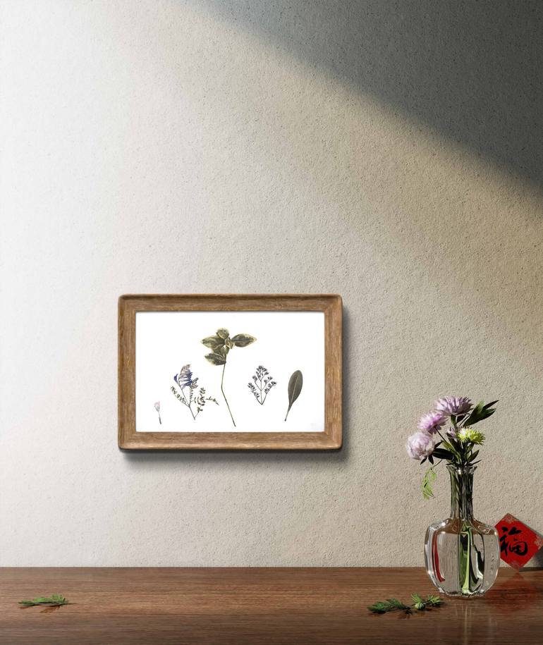 Original Minimalism Botanic Painting by Kateryna Bieltsova