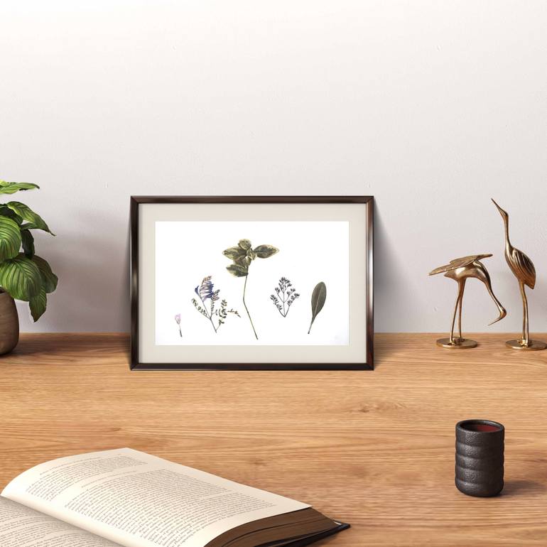 Original Minimalism Botanic Painting by Kateryna Bieltsova