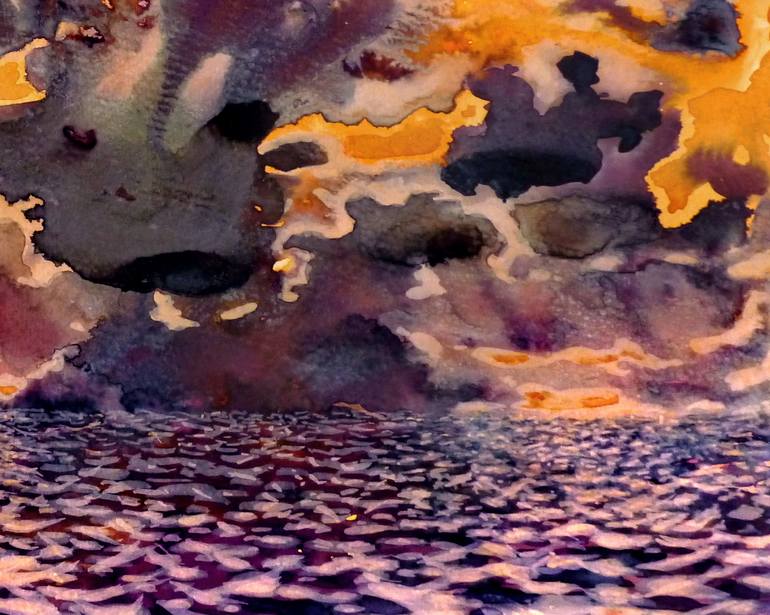 Original Expressionism Seascape Painting by Kristine Kvitka
