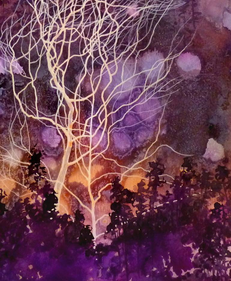 Original Fine Art Tree Painting by Kristine Kvitka