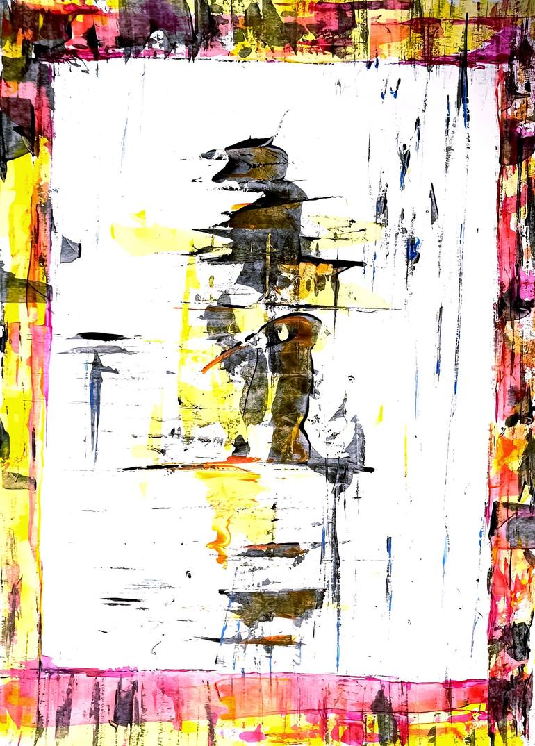 Original Abstract Painting by Christopher Topfer  Abstract Art on Paper  Blue Time