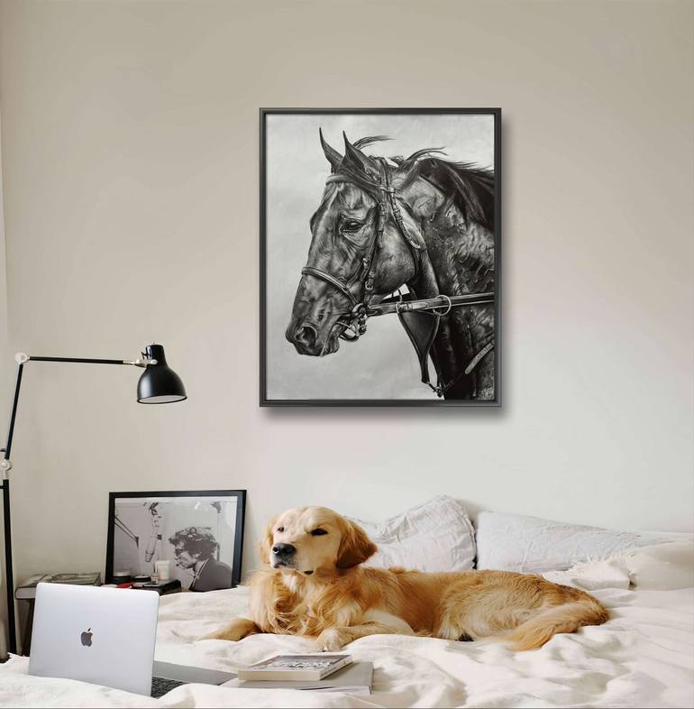 Original Photorealism Horse Drawing by Tanziha Irfan