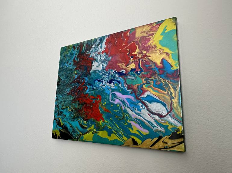 Original Art Deco Abstract Painting by Rey A