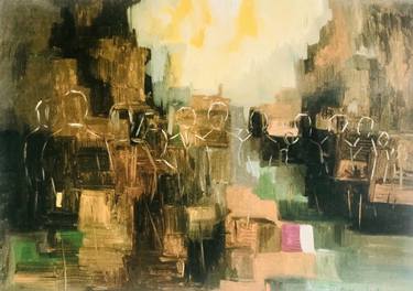 Original Abstract Expressionism Cities Printmaking by Christina Ioannidou