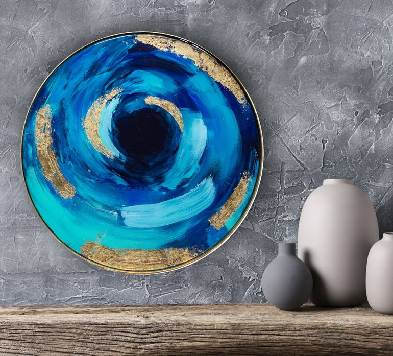 Original Art Deco Abstract Painting by Naz Tekinalp