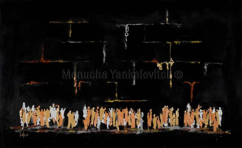 Original Fine Art Abstract Painting by Menucha Yankelevitch