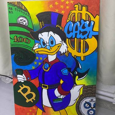 70x40 cm Scroodge McDuck inspired painting on canvas thumb