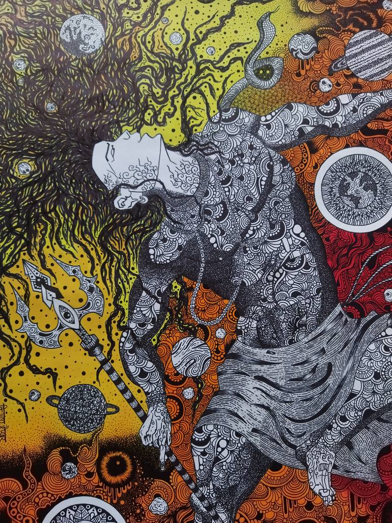 Original Figurative Patterns Mixed Media by Divyanshu Shekhar