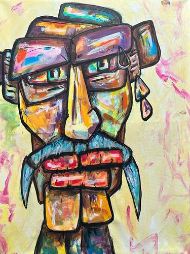Original Abstract Expressionism Portrait Paintings by Mao Demattè