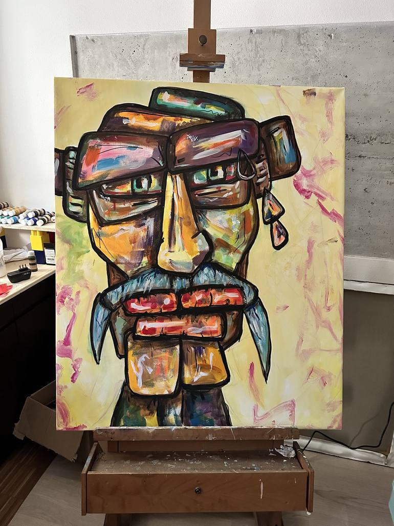 Original Abstract Expressionism Portrait Painting by Mao Demattè