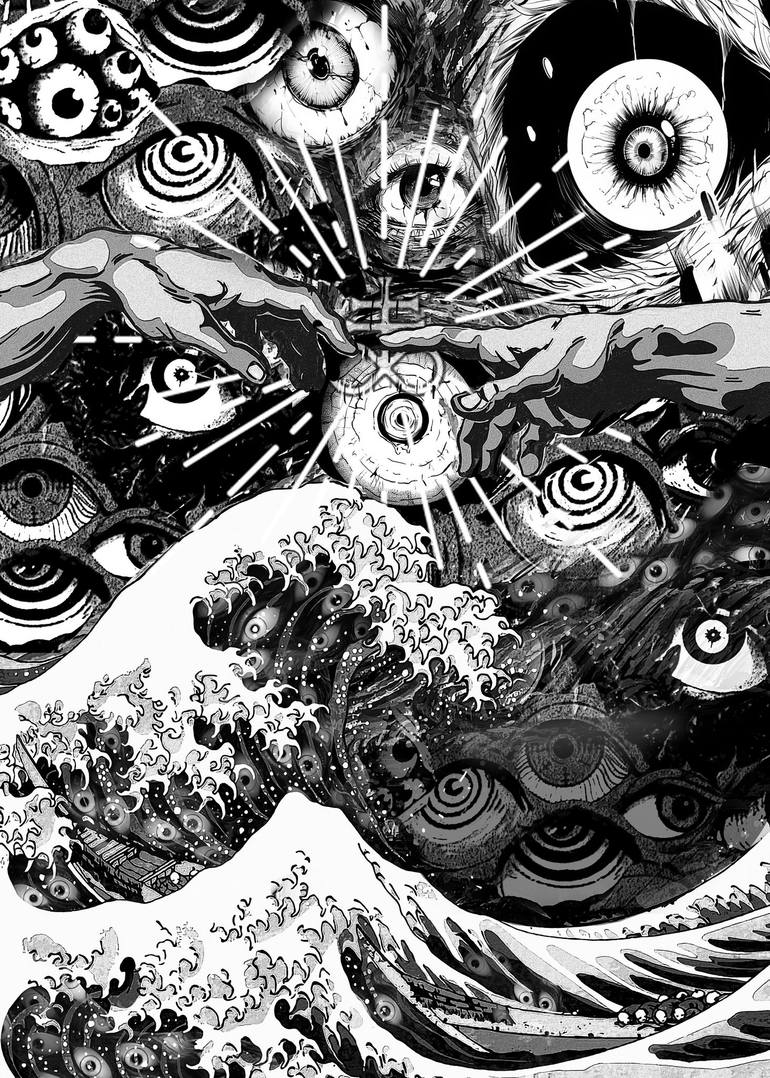 アート 画集 DEMONS＆MERVEILLES Wave of kanagawa 666 demon Drawing by Anass Benktitou | Saatchi Art