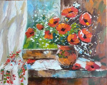 Print of Expressionism Floral Paintings by Tatiana Babanina