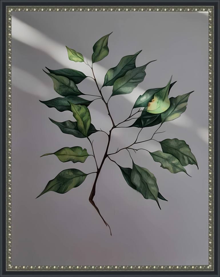 Original Classicism Botanic Painting by Olga Poruchikova