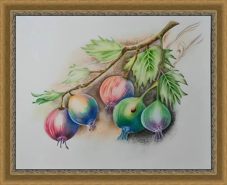 Original Classicism Botanic Painting by Olga Poruchikova