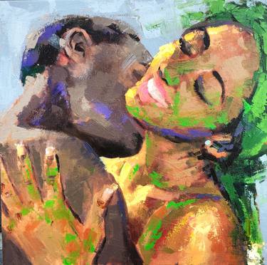 Original Impressionism People Paintings by innocent chikezie