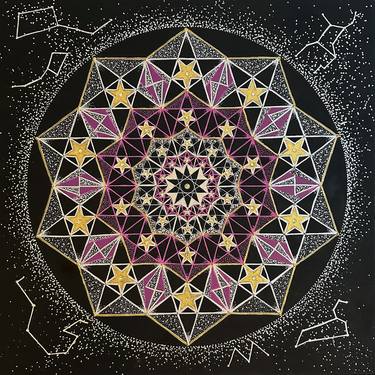 Mandala, Energy painting, Sacred Geometry, Pentagram, Stars thumb