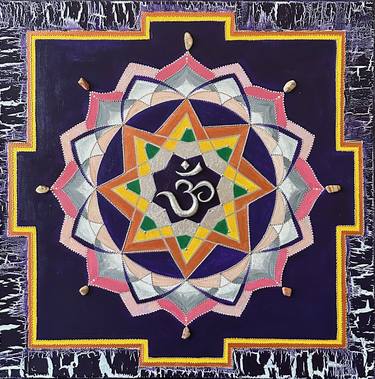 Gayatri Yantra, OM, Sacred Geometry, Energy painting, Mandala thumb