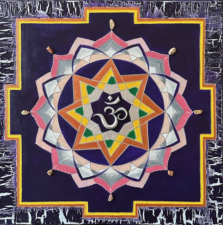 Gayatri Yantra, OM, Sacred Geometry, Energy painting, Mandala Painting by  Jekaterina Muhhina