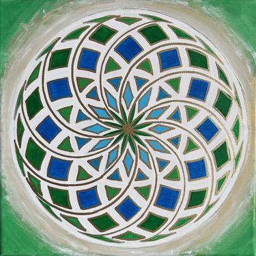 Acrylic Torus Energy Painting, Mandala, Sacred Geometry thumb