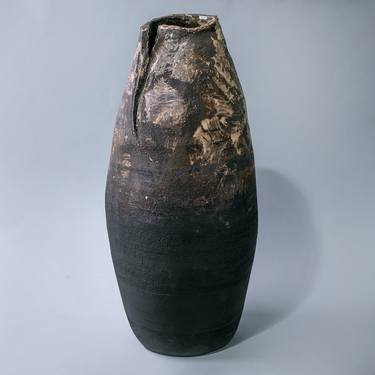 Handmade vintage style ceramic floor vase thumb